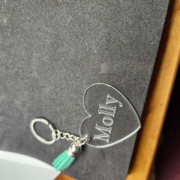 Handcrafted Custom Made Acrylic Square Keychain Zipper Pull Bag Charm - Picture 5 of 16